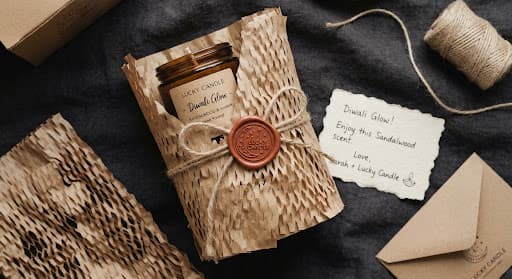 Lucky Candle packaging setup
